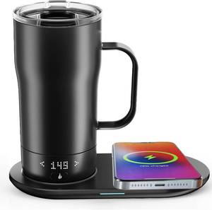 lot 321453 image: Retails for $115 4.6 Oz App Controlled makebei Mug 1.26-3.17 Hour LED Display Keep Coffee Hot Charger zihongzongse