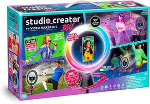 lot 321455 image: Canal Toys Studio Creator 360 Video Maker Kit, Green Screen and Tripod, Face and Motion Tracker, 10 Light Ring