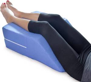 lot 321467 image: DMI Firm Leg Wedge Pillow for Back Pain Relief (FSA Eligible), High-Density Foam, Bed Wedge Pillow For Legs Elevation, Knee Pain, Post Surgery Pillow, Circulation and Swelling, Pregnancy, Blue