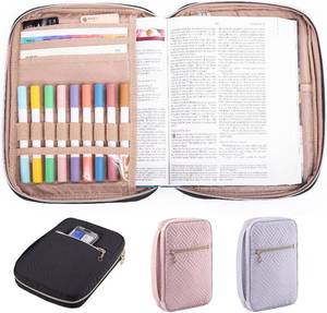 lot 321483 image: APLUFINE Bible Cover for Women - Soft Bible Case - Carrying Book Case for Bible Accessories - Bible Holder Case for Women - Girls Bible Bag - Bible Carrier - Bible Sleeve - Church Bag