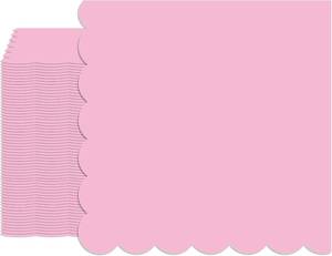 lot 321485 image: 40PCS Pink Scalloped Napkins,2 Ply 6.5 x 6.5 Inch Pink Dinner Napkins Disposable Light Blush Paper Napkins Ideal for Party, Wedding,Bridal Shower & Home Gatherings