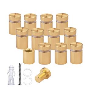 lot 421535 image: Pack of 12 Aluminum Standoff Screws Wall Sign Standoff Mounting Hardware Glass Standoff Mount for Acrylic Picture Frame (12, Champagne, 12 X 12)