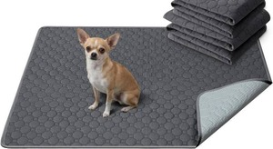 lot 421559 image: H.VERSAILTEX Premium Washable Pee Pads for Dogs 1 Pack Super Absorbent 100% Waterproof Reusable Non-Slip Quilted Puppy Training Pads for Crate Playpen Whelping & Potty Training(18x24, Grey)