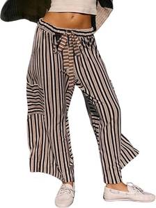 lot 421560 image: Bankeng Women Drawstring Striped Pants Loose Wide Leg Lounge Pants Casual Palazzo Pants Trousers with Pockets