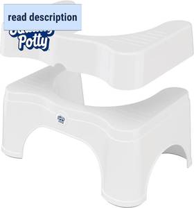 lot 321470 image: Squatty Potty The Original Bathroom Toilet Stool - Adjustable 2.0, Convertible to 7 or 9 Height with Removable Topper for Adults and Kids White