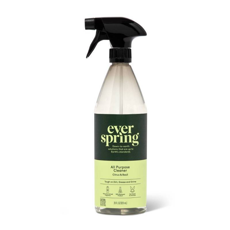 lot 1217 image: Citrus & Basil All Purpose Cleaner - 28 fl oz - Everspring Liquid Spray Bottle, Multi-Surface Usage - Retail $18