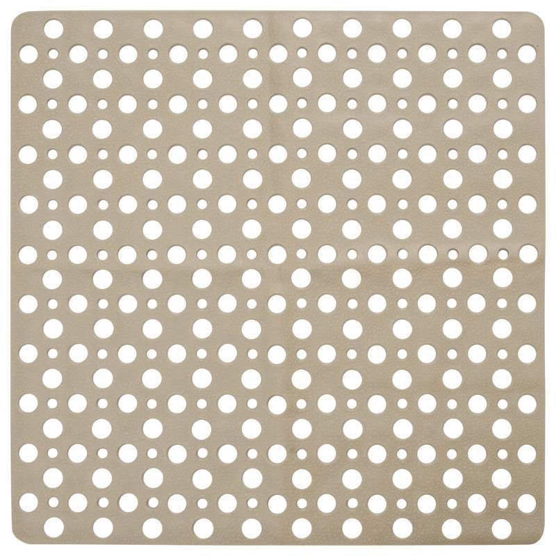 lot 1059 image: ENKOSI Extra Large Square Non Slip Shower Mat  27 x 27-inch Bathroom Mat - Beige Retail $25