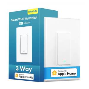 lot 1016 image: meross 3-Way Smart Switch 1 Pack, Neutral Wire Required, Compatible with Apple HomeKit, Alexa, Hey Google and SmartThings, Single Pole & 3 Way, 2.4GHz Wi-Fi, Remote and Voice Control, No Hub Required - Retail $27