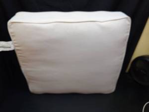 lot 1033 image: White Pillow with Handle Approximately 26 x 22x6 inches - Retail $25