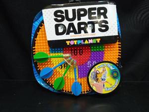 lot 1090 image: Toyplanet Super Darts Game with Easy-Throw Hook Built-In - Retail $25