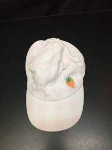 lot 1093 image: Pink &amp White Baseball Cap with Strawberry Embroidery for Toddler - Retail $10