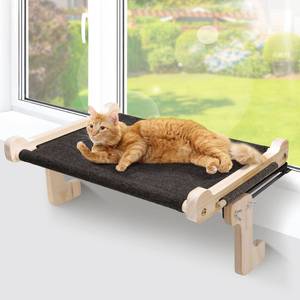 lot 1136 image: Topmart Cat Window Perch, Kitten Window Bed for Indoor, Cat Hammock Seat with Wood & Metal Frame, Easy to Adjust & Assemble - Retail $19