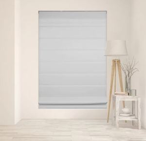 lot 1054 image: Arlo Blinds Cordless Lift Fabric Roman Shade 26.5 x 60 Gray Privacy - Retail $40