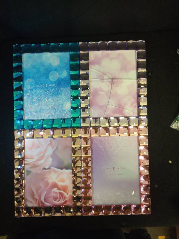 lot 2038 image: Isaac Jacobs Decorative Sparkling Light Purple Jewel Picture Frame, Photo Display & Home D�cor (5x7, Light Purple) - Retail $18