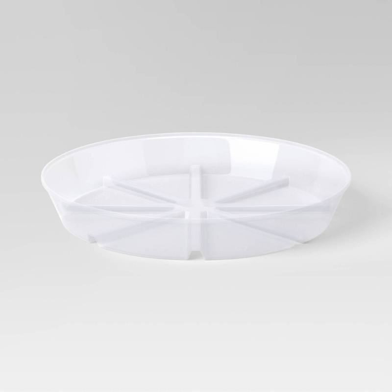 lot 2013 image: 9 Plastic Planter Saucer Clear 10 - Threshold&nbspRetail $11