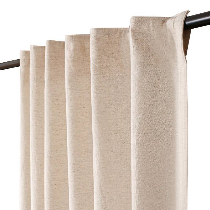 lot 2044 image: Bedding Craft Curtain in Linen Flax Set of 2 Window Panels Fabric 50x96 Natural Tab Top Style �� Elegant and Ideal for Bedroom Living Room Farmhouse Room Darkening Drapes - Retail $5,734