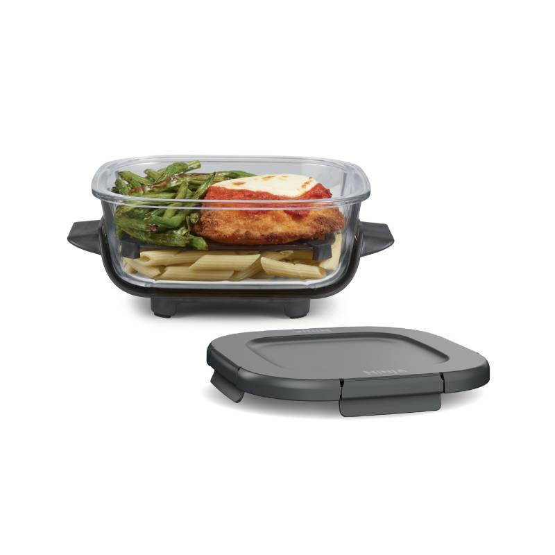 lot 2047 image: Ninja 6 Cup CleanCrisp Glass Container , NO lid, Compatible with Ninja Crispi� Portable Cooking System, Microwave, Freezer & Dishwasher Safe, PFAS & PTFE Free Glass, XSKSFN6CUP - Retail $33