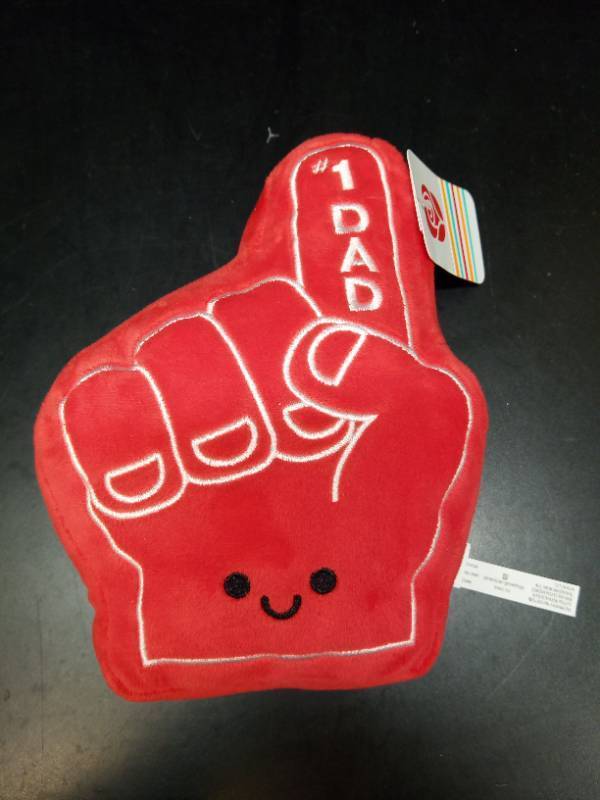 lot 2070 image: Celebrate Dad this Fathers Day with a #1 Dad Red Foam Finger Plush Toy and a DIY Coffee Mug you can paint for an added touch  - Retail $14