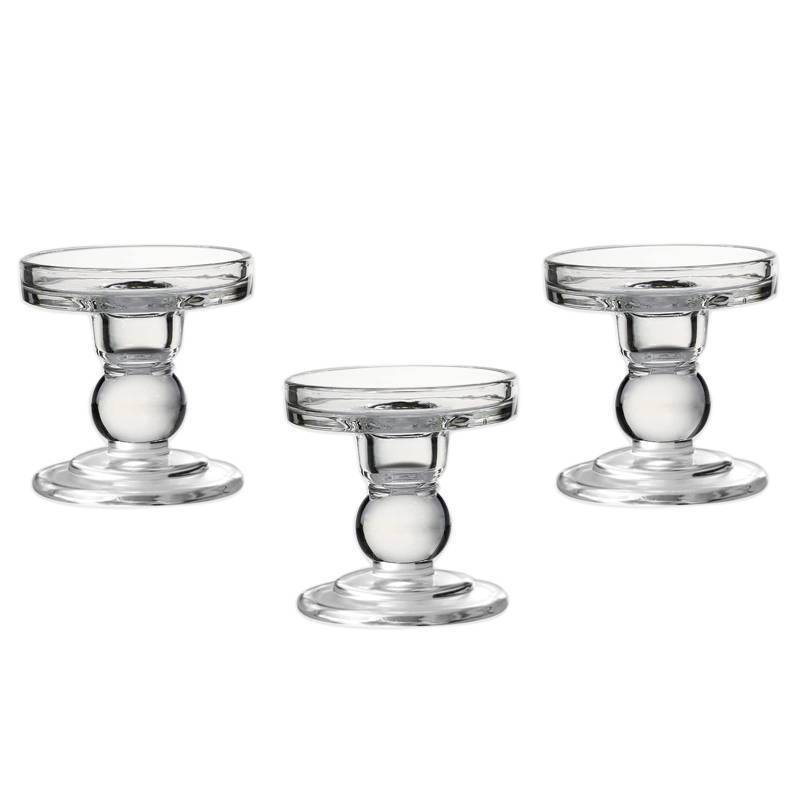 lot 2018 image: OYATON Glass Candle Holders for Pillar Candle or 34 inch Taper Candle, Unity Candle Holder Set of 3 for Wedding Ceremony Set, Candlestick Holder for Table or Home Decoration - Retail $20