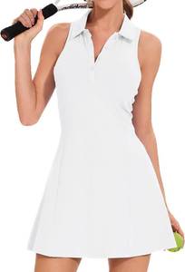 lot 4071 image: Tennis Dress with Built in Shorts for Women Athletic Dress for Women Workout Golf Summer Dress with Pockets White Size XL