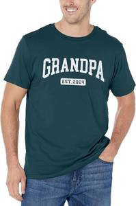 lot 4141 image: Grandpa EST 2024 Casual Short Sleeve Tops Dark Blue - Size Medium