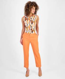 lot 4144 image: Kasper Womens Mid-Rise Straight-Leg Ankle Pants - Papaya - Size 4
