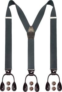 lot 4182 image: JEMYGINS Mens 1.4 inches Wide with 6 Button End Elastic Adjustable Suspenders