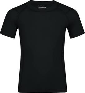 lot 4193 image: Compression Shirt Short Sleeve Youth Basketball Undershirt T-Shirt Black - Size Medium
