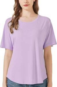 lot 4197 image: Cashier Moochie Womens Ultra Soft Bamboo Viscose Dolman Top Loose Fit Trendy Casual Lounge Short Sleeve Pajama Batwing T-Shirt XXL