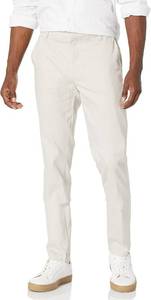 lot 4253 image: Mens Slim-Fit Wrinkle-Resistant Flat-Front Stretch Chino Pant. Stone 36WX 29L