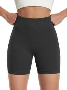 lot 4263 image: SPICE UNION Womens Workout Shorts Spandex High Waist Butt Lifting Shorts Biker Gym Short. Black Large
