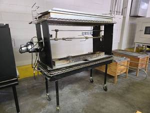 lot 17517 image: Big John Charcoal Rotisserie Grill on Wheels