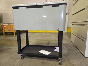 lot 17520 image: Rolling Patio Cooler Cart with Double Lid