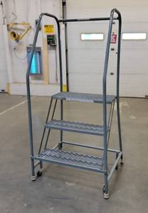 lot 17572 image: Cotterman 3-Step Rolling Safety Ladder