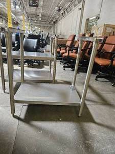 lot 17699 image: (2) Stainless Steel Table Legs - NO TOPS