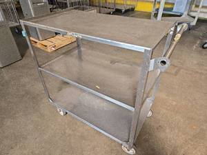 lot 17609 image: 3-Tier Stainless Steel Rolling Cart