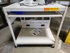 lot 17638 image: Bactford Laboratory Fume Hood Cart with Casters and Pull-Out Work Surface
