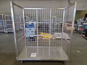lot 17585 image: Stainless Steel Mobile Cage Cart