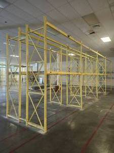 lot 19857 image: Connected Industrial Metal Shelving