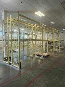 lot 19858 image: Connected Industrial Metal Shelving