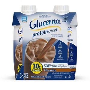 lot 7230 image: Lot of 3Glucerna Protein Smart Shake Chocolate Non-Caffeinated - 4pk. 12 Total. BB May 2026