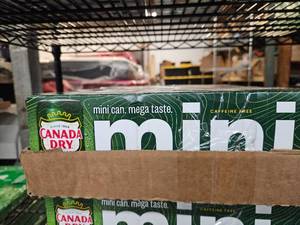 lot 7268 image: Canada Dry Ginger Ale Soda - 10pk7.5 fl oz Mini Cans. BB October 2026