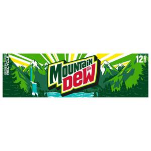 lot 7293 image: Mountain Dew, Soda, 12 Fl Oz, 12 Pack. BB June 2026