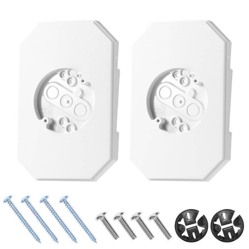 lot 72218 image: 2 Pack Vinyl Siding Mounting Blocks, 8141DBL Vinyl Siding Light Mounting Block with Built-in Electrical Box, Outdoor Mounting Plate kit for 12 inch Double - Retail $25