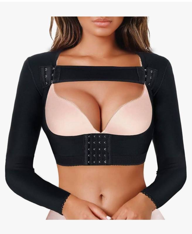 lot 63161 image: Women Upper Arm Shaper Post Surgical Compression Sleeves Slimmer Tops Posture Corrector Vest Shapewear (xl) - Retail $25