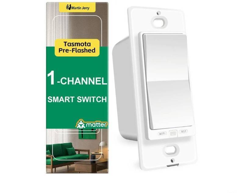 lot 63213 image: Martin Jerry ESP32 Matter Smart Light Switch 1-Channel WiFi Energy Monitor - Retail $19