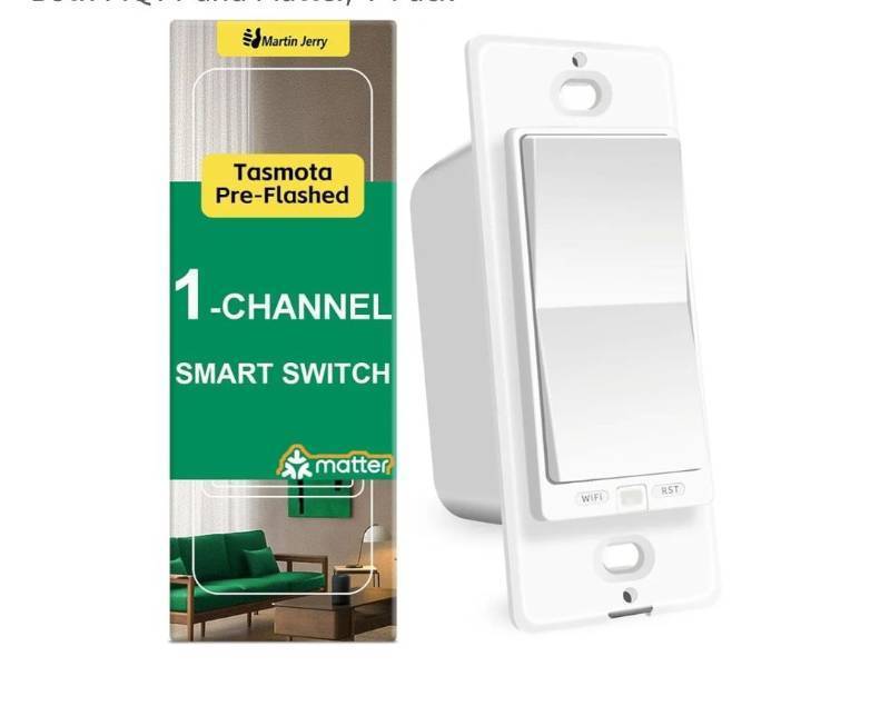 lot 63214 image: Martin Jerry ESP32 Matter Smart Light Switch 1-Channel WiFi Energy Monitor - Retail $19