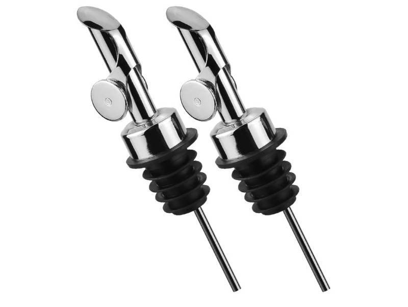lot 63169 image: Olive Oil Dispenser with Spout, 304 Stainless Steel Automatic Opening and Closing Spout, 2pcs Wine Stopper for Home Use - Retail $8