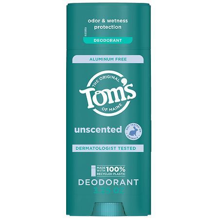 lot 63255 image: Toms of Maine Unscented Natural Deodorant for Men and Women  Aluminum Free  3.25 oz