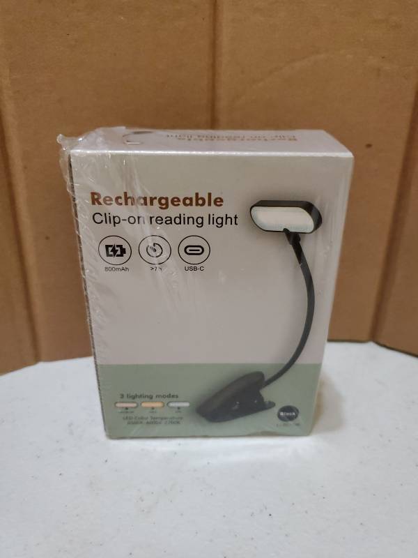 lot 63175 image: Rechargeable Clip-on Reading Light 800mAh  - Retail $15